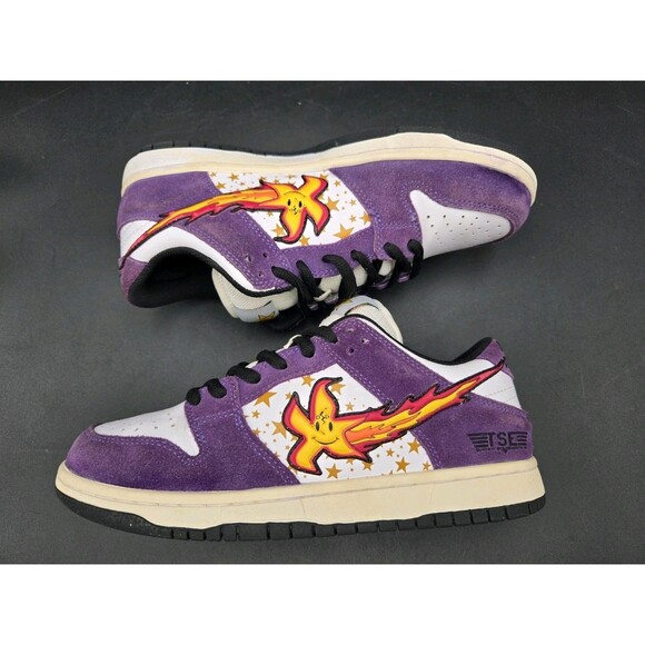 Death Dreams x The Closet Shoes Mens 8 SB Dunk Low White Purple Suede TSE 1-300 - Picture 12 of 15